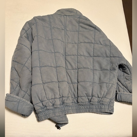 Free People Dolman Quilted Knit Jacket Top Oversized Zip-up Slouchy M New - Picture 7 of 8